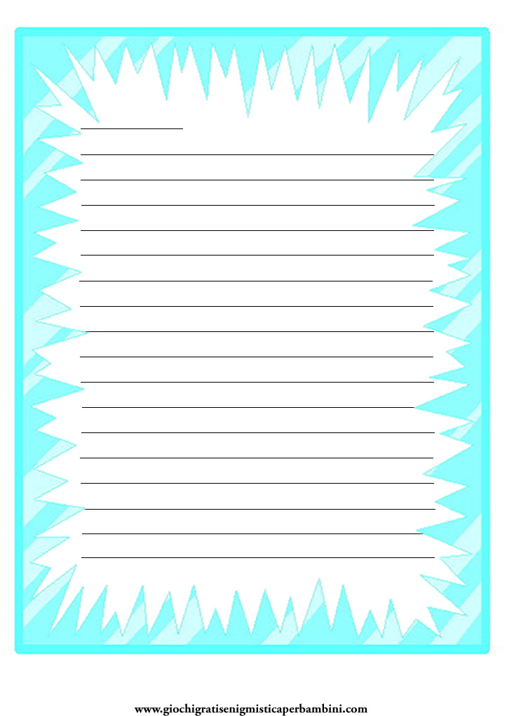 carta da lettere con controno azzurro come il ghiaccio