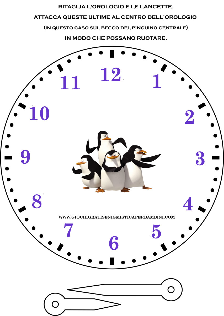orologio con i pinguini di madagascar