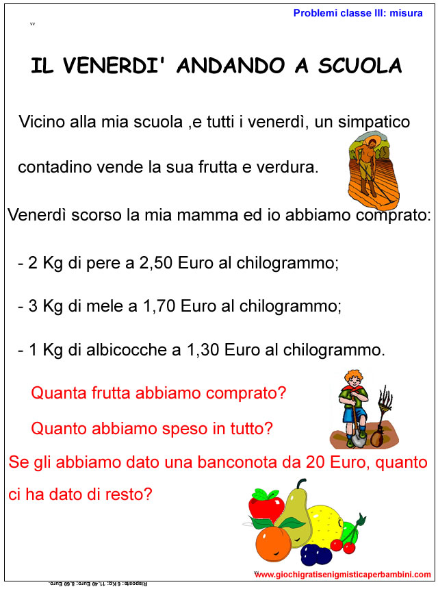 esercizi per la scuola primaria con gli euro