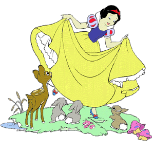 snow-white with yellow dress