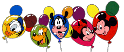 personaggi disney dentro a dei palloncini colorati