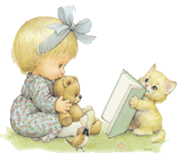 bambina che legge con gattino