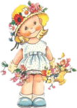 bambina con dei fiori in mano