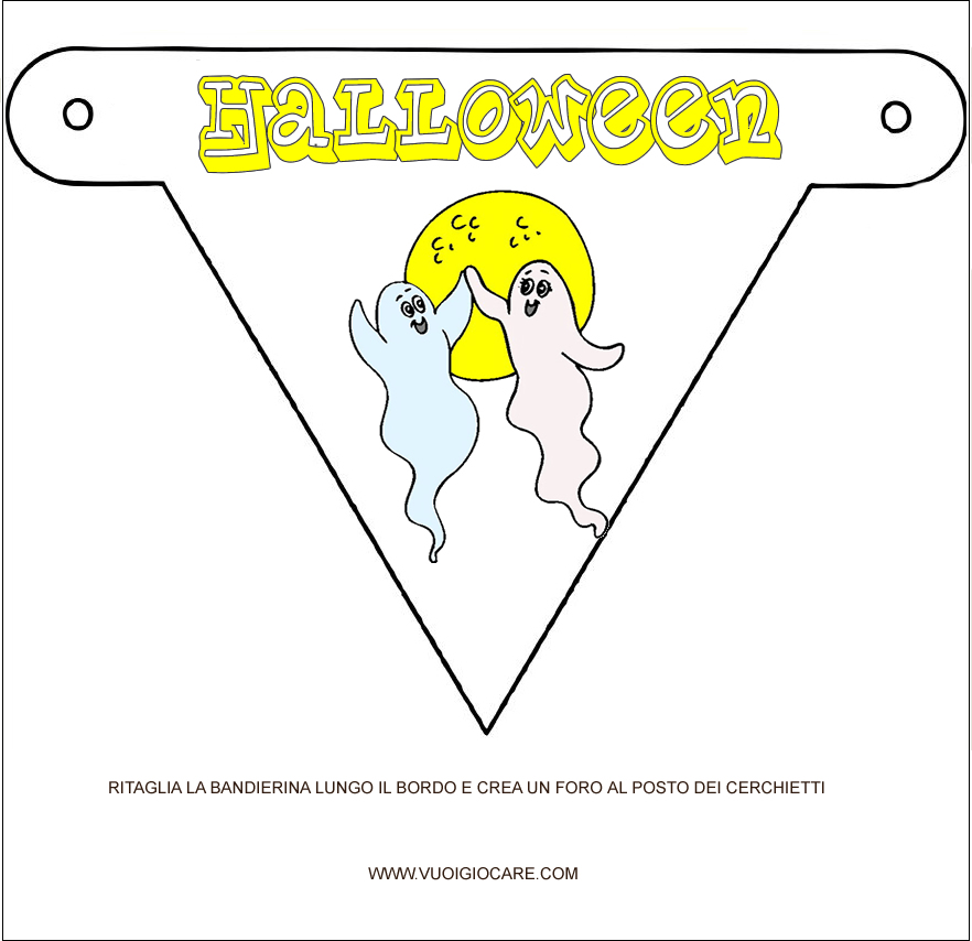 bandierina di carta per la festa di halloween con fantasmi