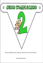 bandierina con numero due di colore verde