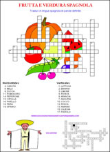 giochi in spagnolo di enigmistica per ragazzi con frutta e verdura