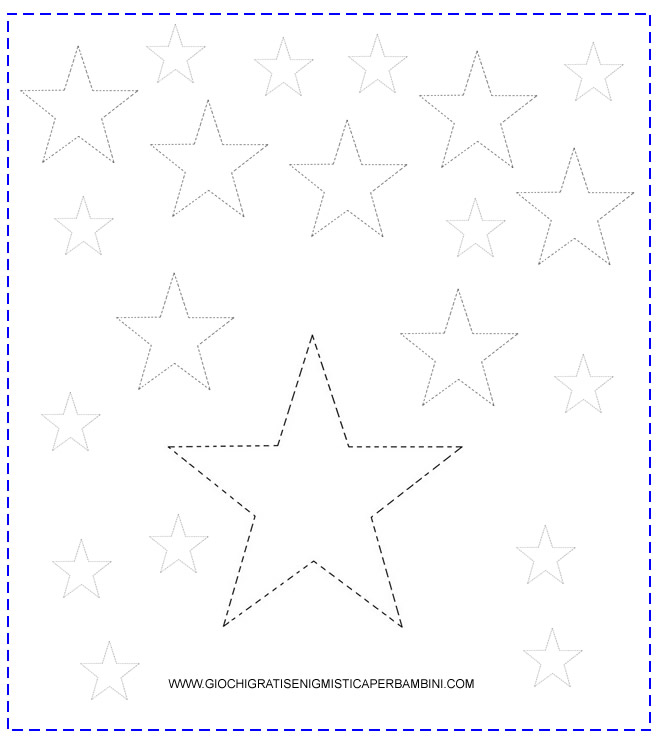 scheda di pregrafismo con immagini con tante stelle