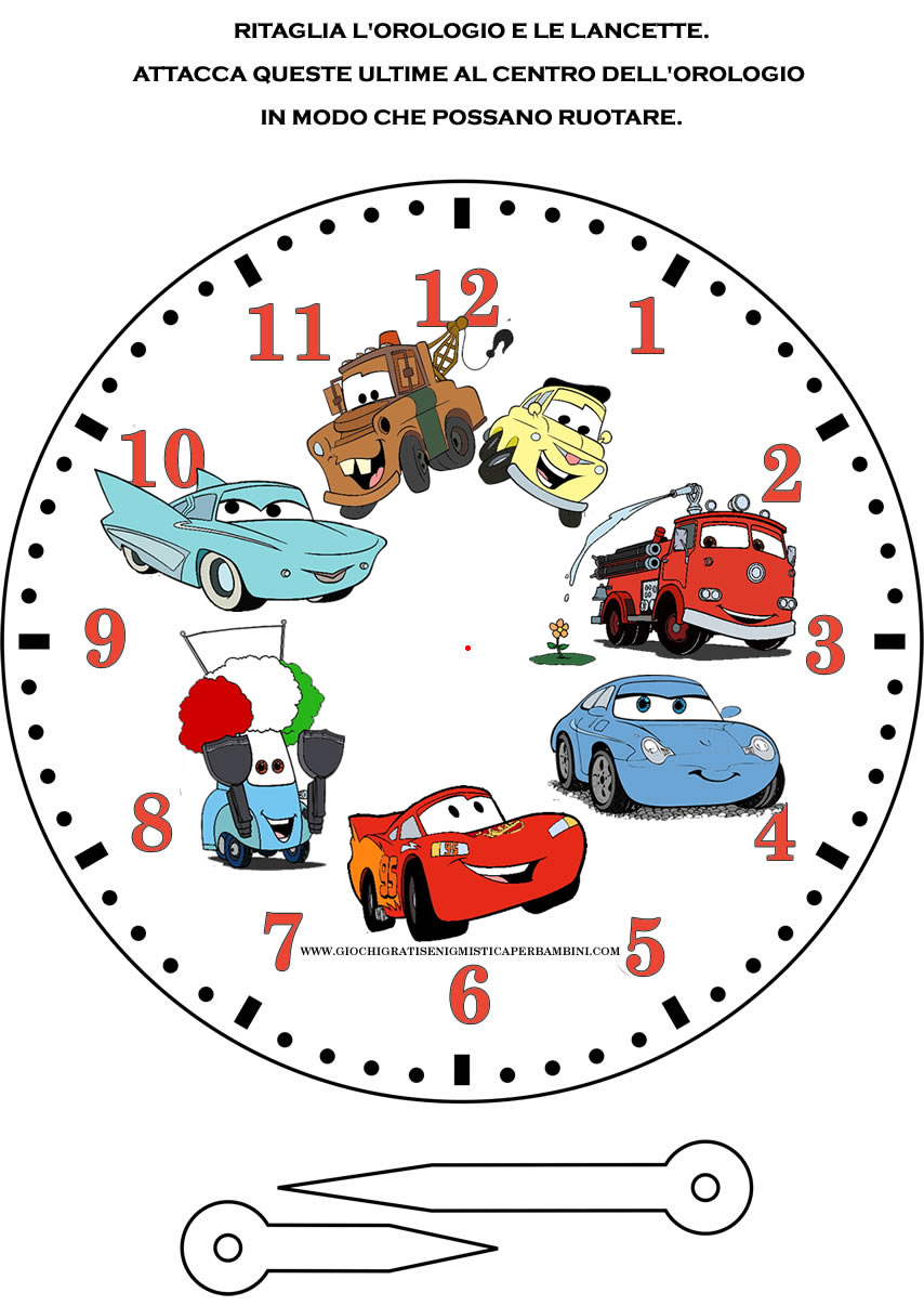orologio con i personaggi del film cars