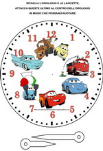 orologio con i personaggi di cars