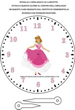 orologio con le ore rosa e cenenrentola disegnata