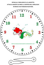 orologio con le ore rosse e verdi e la sirenetta ariel